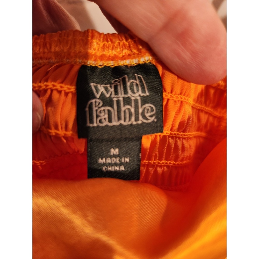 WILD FABLE Tangerine‎ Orange  Draped Neckline Ruched Mini Dress Medium - Picture 9 of 9